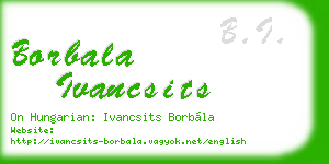 borbala ivancsits business card